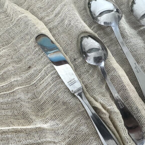 Robeson Bright star Continental Fork Butter Knife Sugar Spoon Teaspoon Stainless - Picture 5 of 7